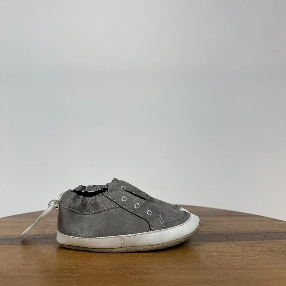 New Infant Robeez‎ Soft Soles Gray Comfort Casual Shoes Size 18-24 Months NWOB